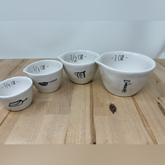 Rae Dunn Icon Kitchen Tools Measuring Cup Set of 4. 
Nesting White New - Picture 4 of 4